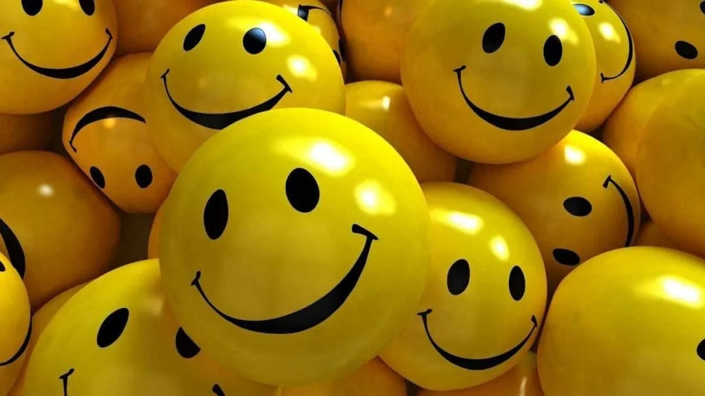 Pile of yellow smiley face balls