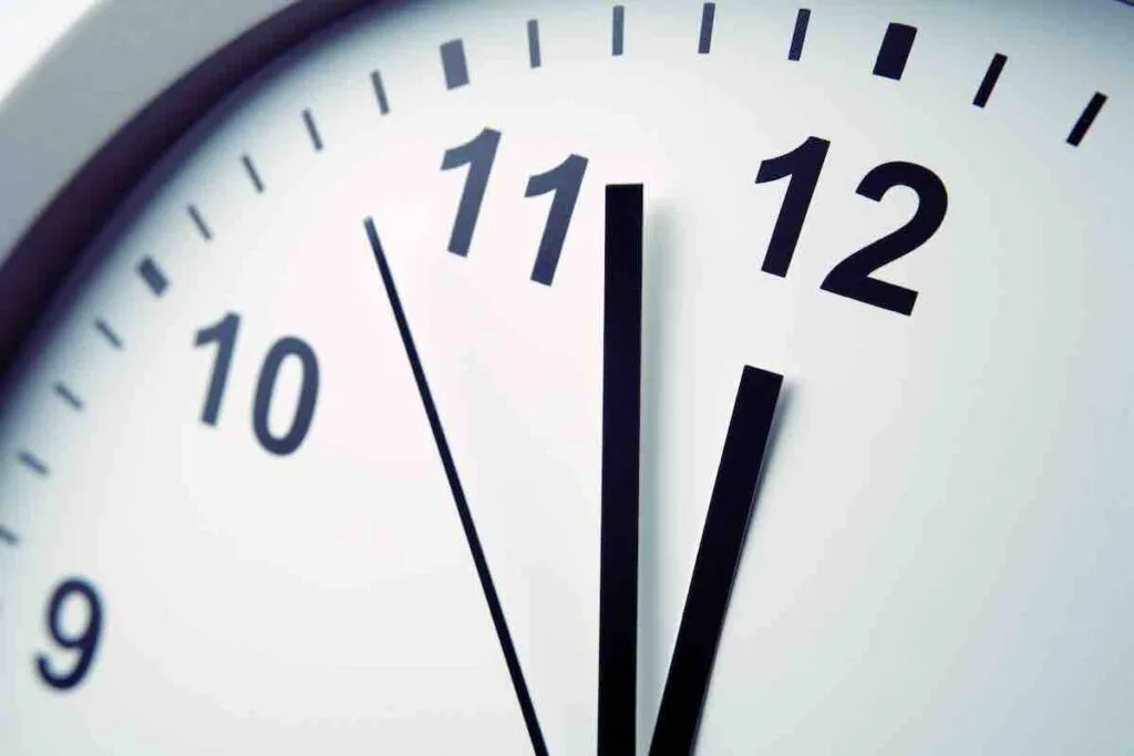 Clock face approaching twelve o'clock